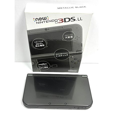 Nintendo New 3DS XL (LL), Metallic Black, Na Caixa Seriado, Original Nintendo (Usado)