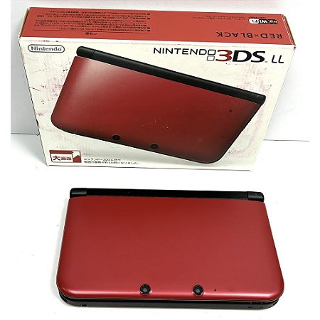 Nintendo 3DS XL (LL), Red Black, Na Caixa, Original Nintendo (Usado)