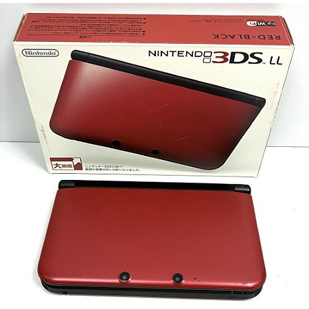 Nintendo 3DS XL (LL), Red Black, Na Caixa Seriado, Original Nintendo (Usado)