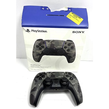Controle PS5 DualSense, Gray Camouflage Camuflado, Na Caixa, Original Sony, Seminovo