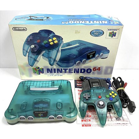 Console Nintendo 64 Azul, Clear Blue, 1 Controle, Na Caixa Seriado, Original Nintendo (Usado)