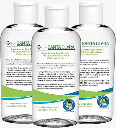 COMPRE 3 FRASCOS DE GEL DE SANTA CLARA