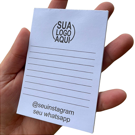 Bloco de notas colado -personalizados 7x10 cm - 50 folhas