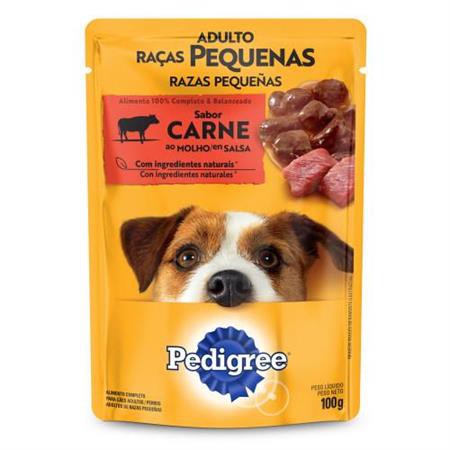PEDIGREE® Sachê Adulto Raças Pequenas Sabor Carne ao Molho