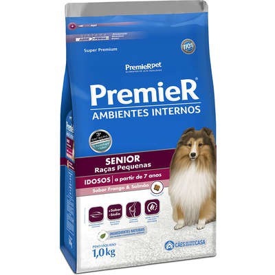 PremieR Ambientes Internos Senior Sabor Frango & Salmão – Cães 7 anos +