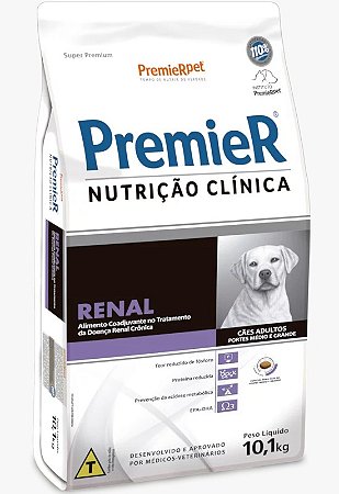 PremieR Nutrição Clínica Renal Cães Adultos Porte Médio e Grande