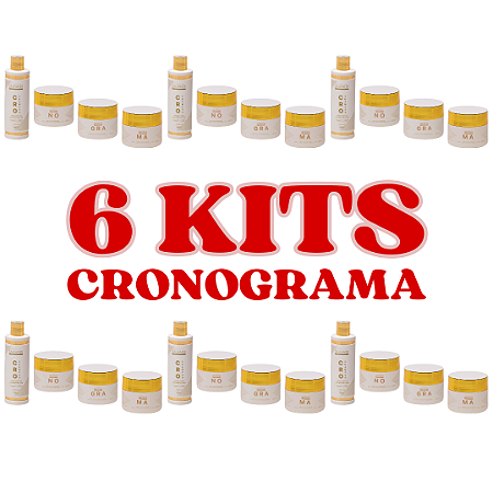 6 Kits Cronograma Capilar - Linha Home Care - Cuidado para todos os tipos de cabelos
