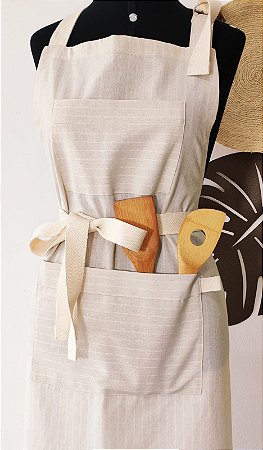 Avental em Linho Listrado