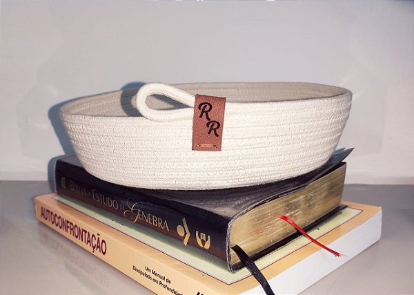 Cesto em Corda Rigida de Algodão Cru 8mm