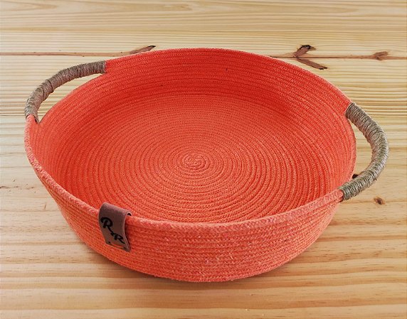 Cesta de Corda de Algodão Laranja, 6 mm