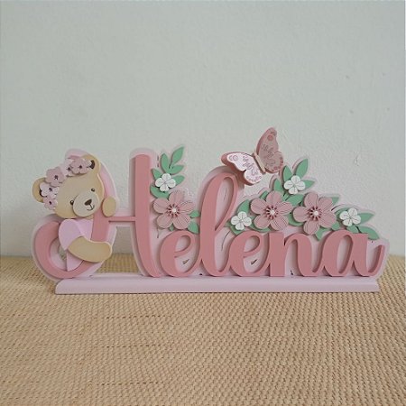 Placa de Nome Coleção Ursinha - Até 06 Letras