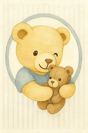 Quadro Urso Canvas Com Ursinho