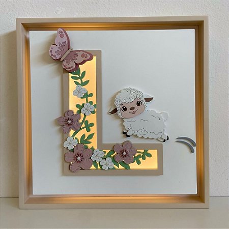 Quadro Charme Inicial Ovelhinha