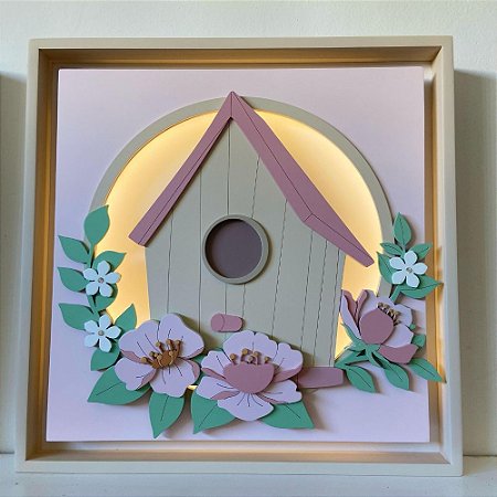 Quadro Charme Casinha Passarinho