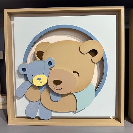 Quadro Charme Urso Com Ursinhos