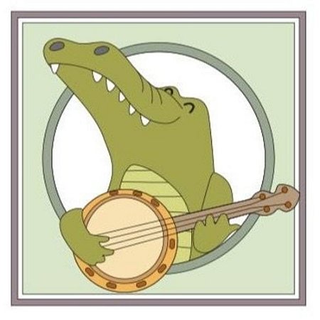 Quadro Charme Safari Musical Jacaré Banjo