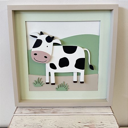 Quadro Decorativo Fazendinha Vaquinha
