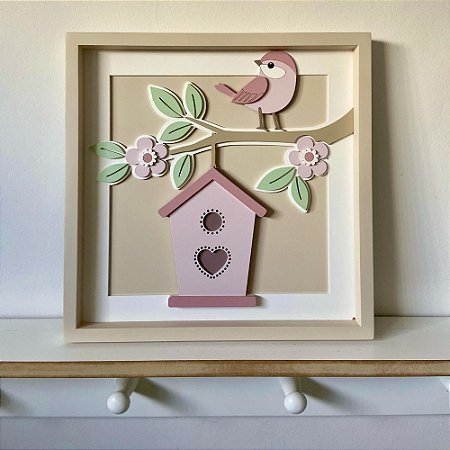 Quadro Decorativo Jardim Bem-Te-Vi no Galho