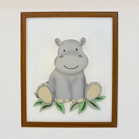Quadro Decorativo Safari Hipopótamo
