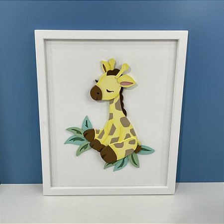 Quadro Decorativo Safari Girafa