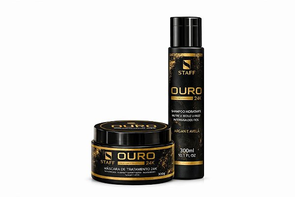Máscara e Shampoo Ouro 24k 300ml - 2 Itens