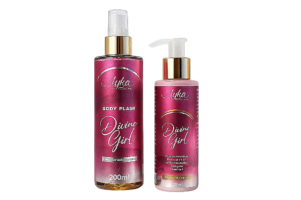 COMBO Body Splash 200ML + HIDRATANTE CORPORAL 120ML Divine Girl PINK - Ayka Beauty Cosmetics