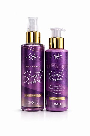 COMBO Body Splash 200ML + HIDRATANTE CORPORAL 120ML Sweet Rebel PURPLE - Ayka Beauty Cosmetics