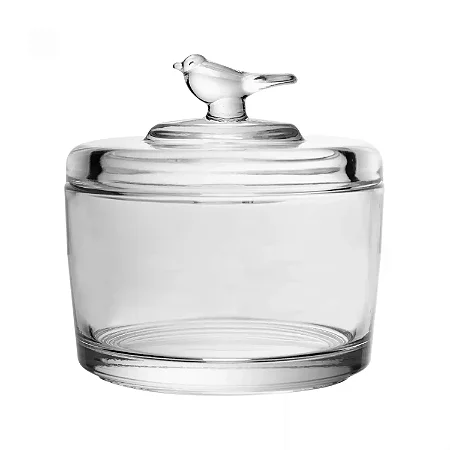 Pote de Cristal Ecológico com Tampa Bird 7,5cm x 7,5cm x 8,5cm - Wolff