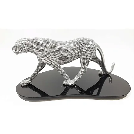 Estátua de Leopardo Enfeite de Resina