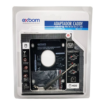 Adaptador Caddy 12.5mm Drive Dvd Notebook Para Hd Ssd - Exbom HDCA-S127