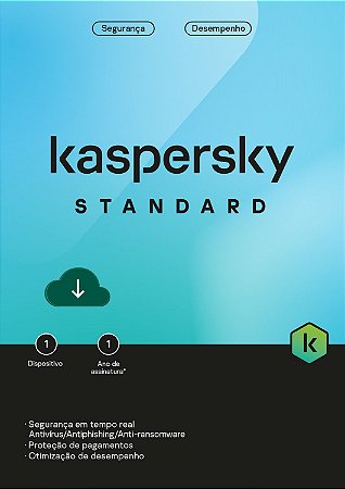 Antivírus Kaspersky Standard - Licença 12 meses, 1 dispositivo