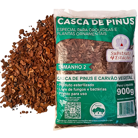 Substrato 4 Estações para orquídeas Casca 02 - 900 gramas