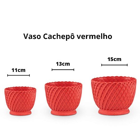 Vaso cachepô plástico cor cerâmica - 15cm
