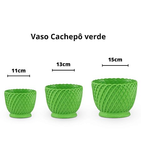 Vaso cachepô plástico verde - 13cm