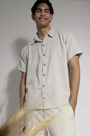 Camisa Masculina Malva Branca