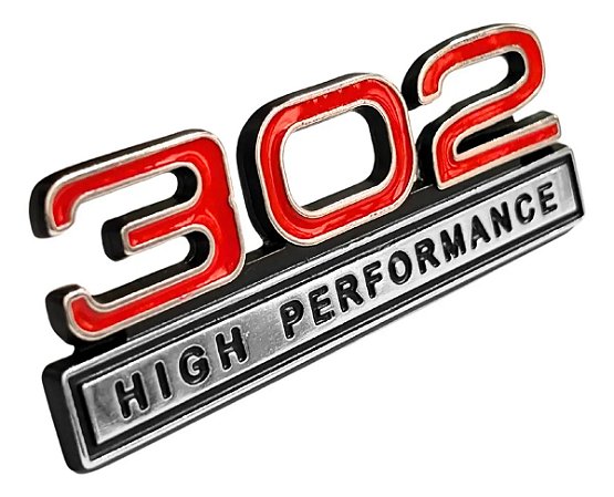 Emblema Ford 302 High Performance Vermelho