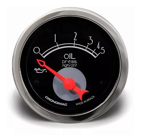 Manômetro Pressão Óleo 52mm Mecânico 5kg Preto