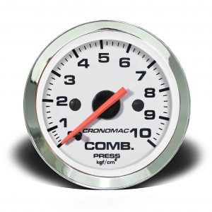 Manômetro Pressão Combustível 52mm Mecânico 10kg Croma Branco