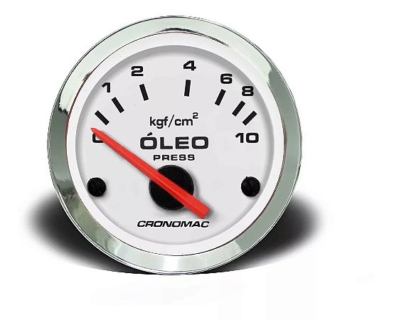 Manômetro Óleo 52mm Elétrico 10kg Croma Branco