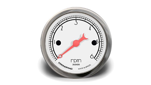 Conta Giros 6.000 RPM 52mm Hot Rod Clássico Silver