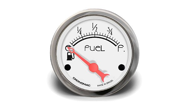 Instrumento Indicador Combustível 52mm Hot Rod Clássico Silver
