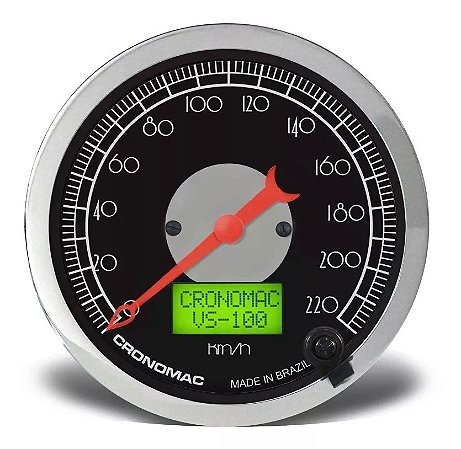 Velocímetro 100mm Eletrônico Display Digital Hot Rod Preto