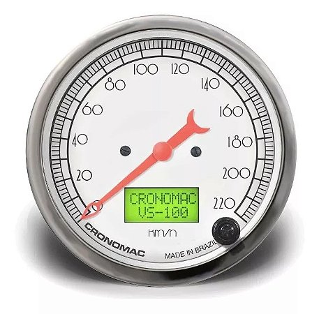 Velocímetro 100mm Eletrônico Display Digital Hot Rod Branco