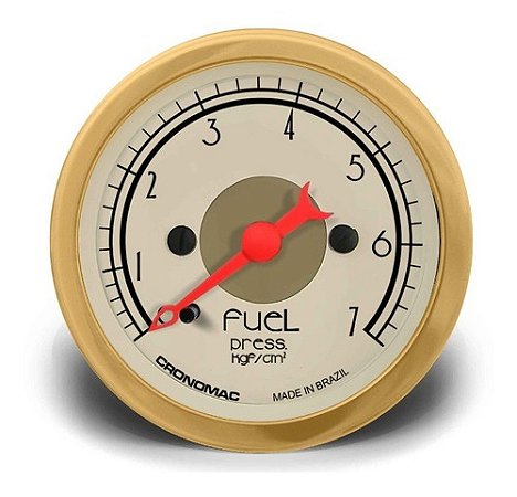 Manômetro Pressão Combustível 52mm Mecânico 7kg Gold