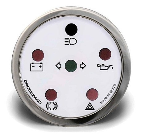 Sinaleira 52mm Elétrica Hot Rod Clássico Branco