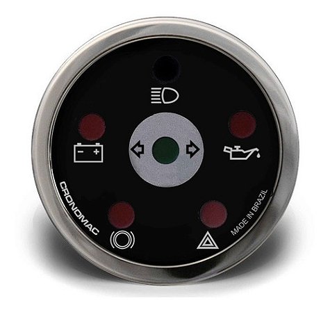Sinaleira 52mm Elétrica Hot Rod Clássico Preto