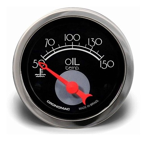 Termômetro Elétrico De Óleo 52mm Hot Rod Clássico Preto