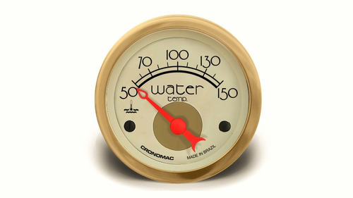 Termômetro Elétrico De Água 52mm Água Hot Rod Clássico Gold