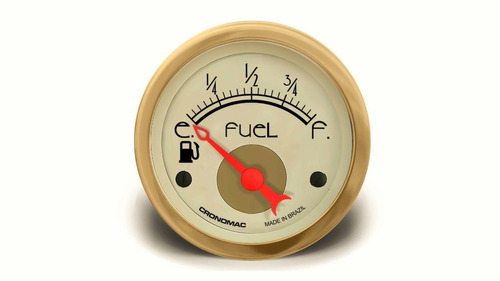 Instrumento Indicador Combustível 52mm Hot Rod Clássico Gold