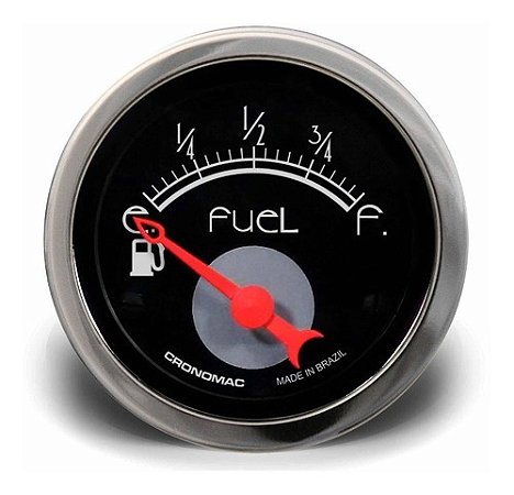 Instrumento Indicador Combustível 52mm Hot Rod Clássico Preto